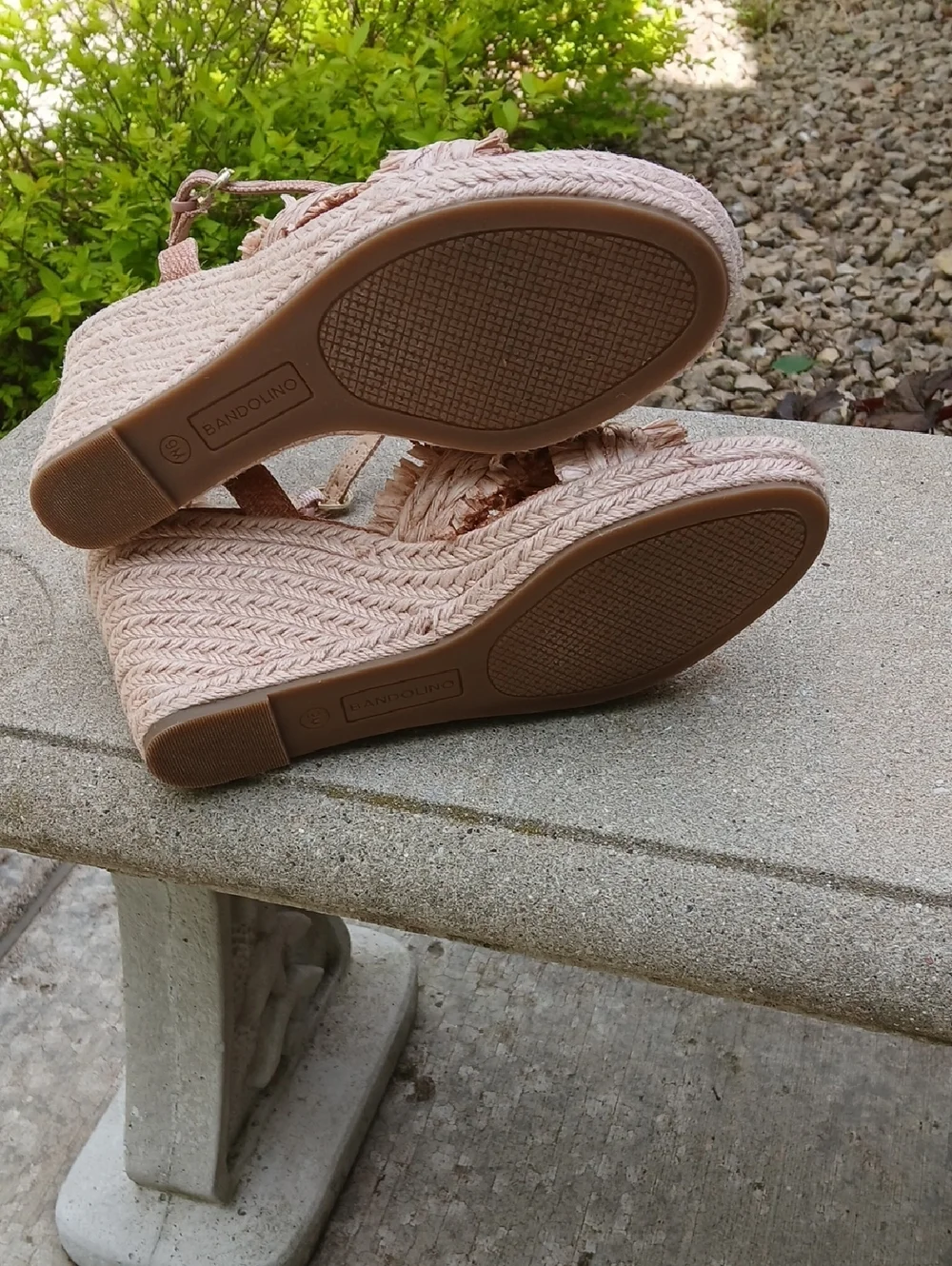 Women's Krista Espadrille Flower Wedge Sandals Soft Pink Sz 9